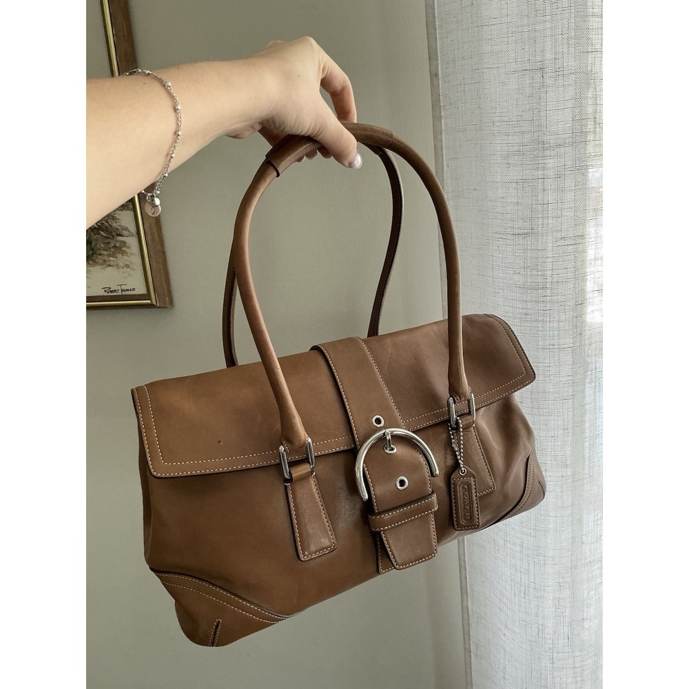 Y2K‎ vintage Hampton soho flap leather satchel shoulder bag - Picture 2 of 11